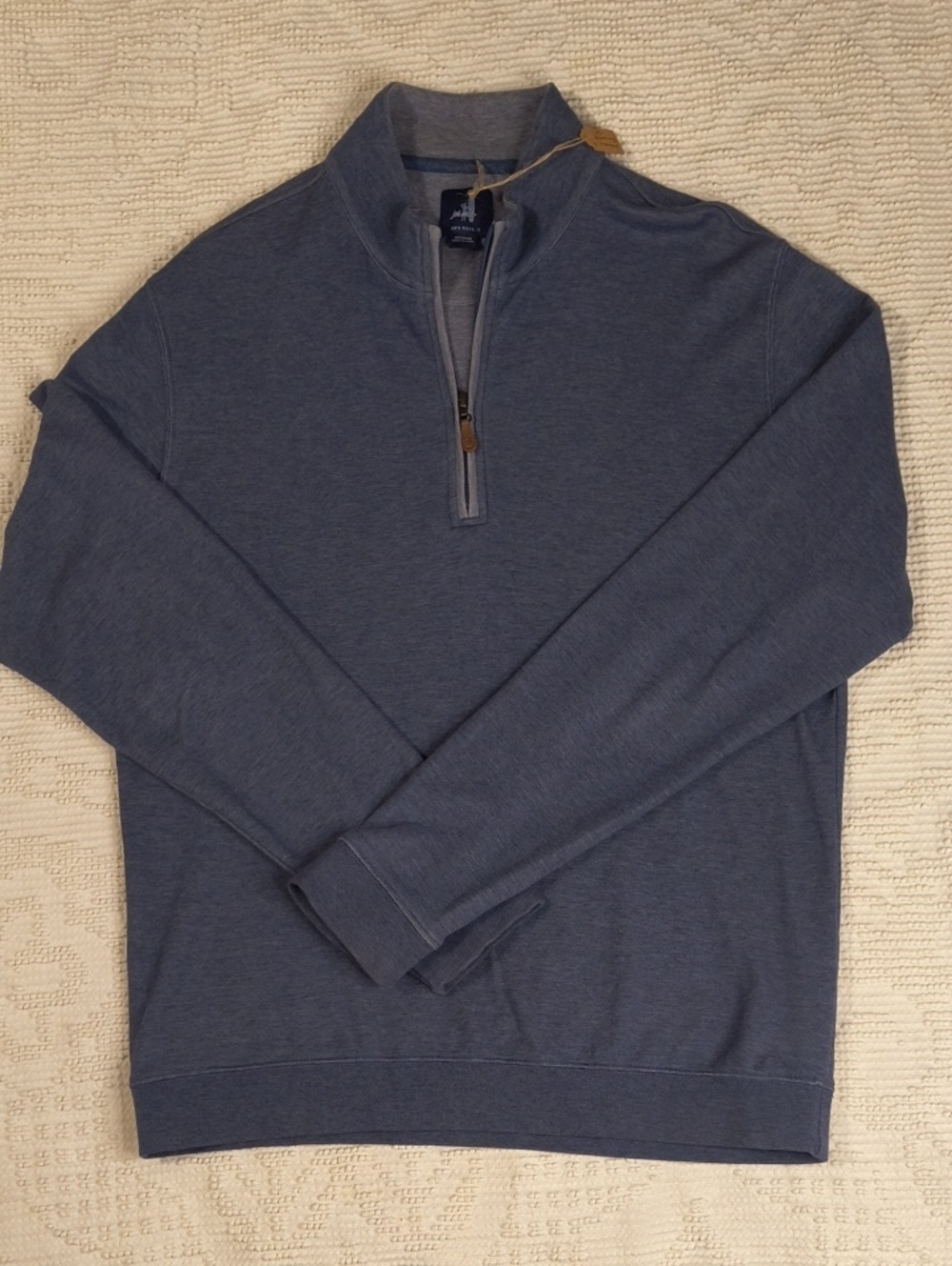 Johnny-O Men's Half-Zip Pullover - Slate Blue Grey Heather Medium Double Fab Zip